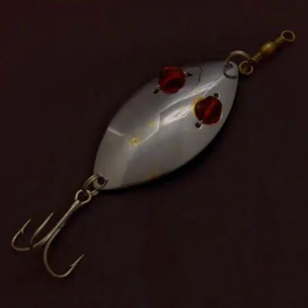 Hofschneider Red Eye Wiggler, 25g argent/laiton, Cuillère ondulante #24361