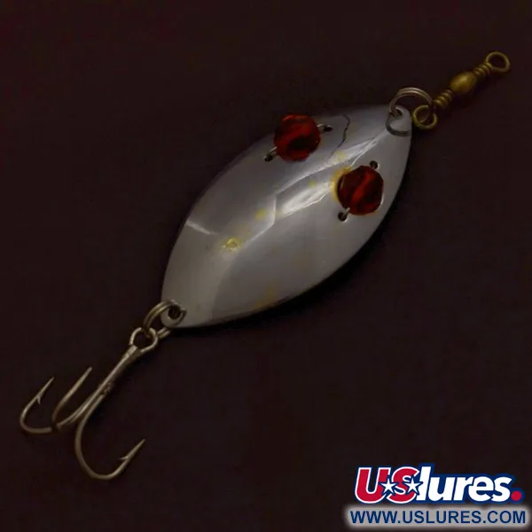Hofschneider Red Eye Wiggler, 25g argent/laiton, Cuillère ondulante #24361