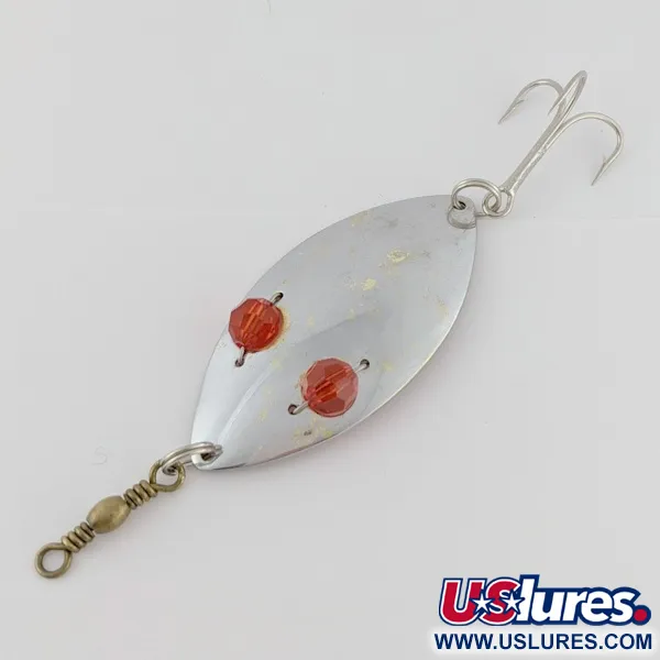 Hofschneider Red Eye Wiggler, 25g argent/laiton, Cuillère ondulante #24361