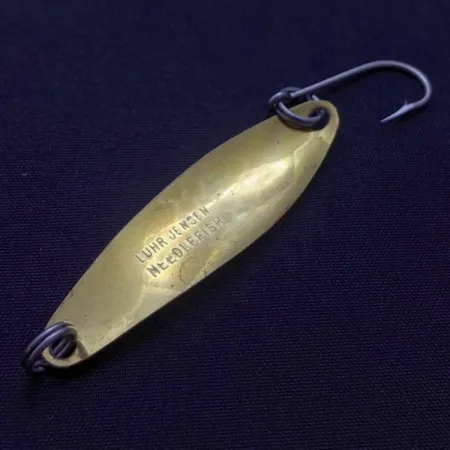 Luhr Jensen Needlefish 2, 3g (3/32oz) Blanc/Rouge/Laiton, Cuillère de traîne #24417