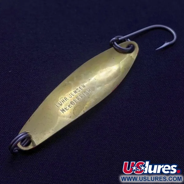 Luhr Jensen Needlefish 2, 3g (3/32oz) Blanc/Rouge/Laiton, Cuillère de traîne #24417