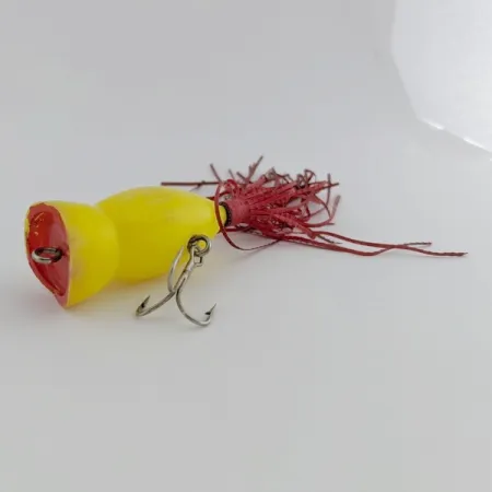 Atlantic Lures Paradise Popper Popper, Yellow, 10g, Rubber Skirt, #24494
