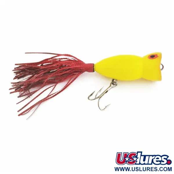 Atlantic Lures Paradise Popper Popper, Yellow, 10g, Rubber Skirt, #24494
