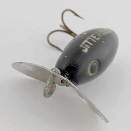 Arbogast Jitterbug Leurre de surface, Noir, 4 g, Bavette métal, #24507