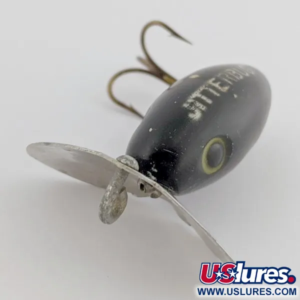 Arbogast Jitterbug Leurre de surface, Noir, 4 g, Bavette métal, #24507