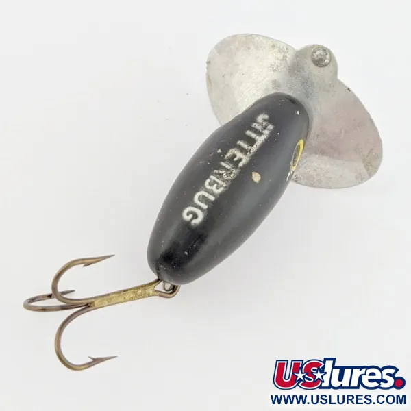 Arbogast Jitterbug Leurre de surface, Noir, 4 g, Bavette métal, #24507