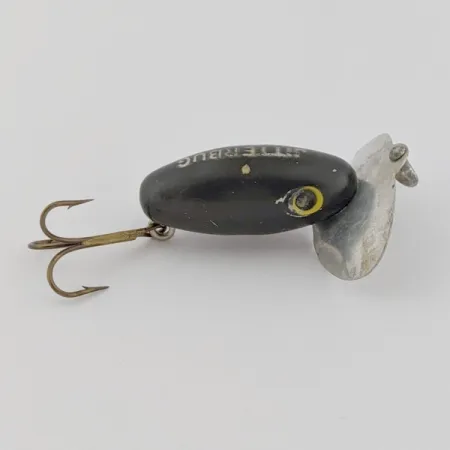 Arbogast Jitterbug Leurre de surface, Noir, 4 g, Bavette métal, #24507