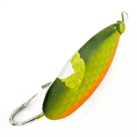Johnson Silver Minnow Weedless, Cuillère, Green/Orange, 9 g, USA, #25191