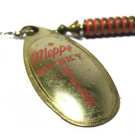 Mepps Aglia 5 Musky Killer Cuillère, Laiton / Rouge, 16g, Bucktail, #0015