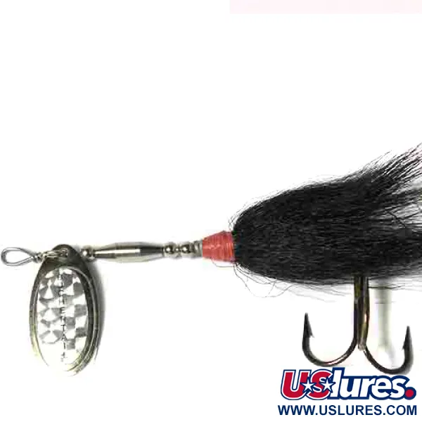 Buchertail 500 Cuillère, Nickel/Noir/Hologramme, 17g, Bucktail, #0017