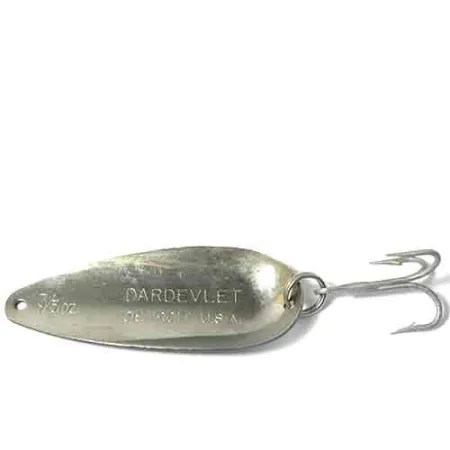 Eppinger Dardevlet Cuiller, Blanc / Noir, 22g, Logo Tête de Diable, #0026