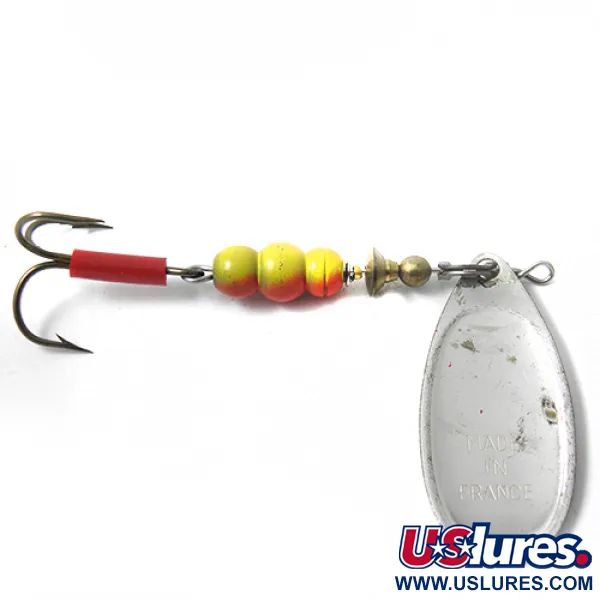 Mepps Aglia 4 Cuiller Tournante, Acier / Rouge, 9g, Palette Argent, #0050