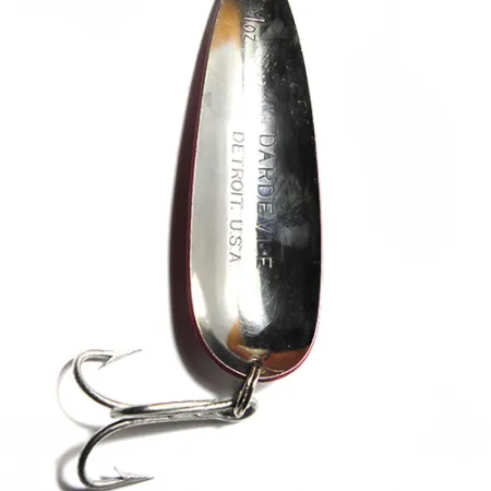 Eppinger Dardevle Cuillère, Rouge / Blanc, 28g, Marquage Detroit, #0062