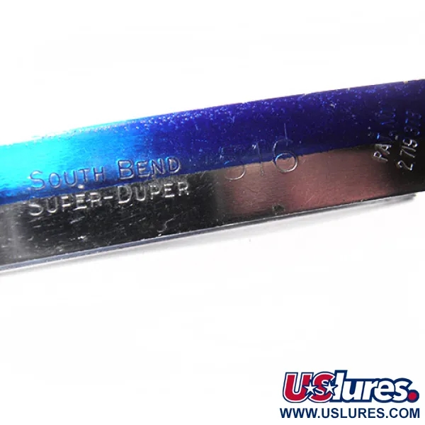 South Bend Super Duper Cuillère, Nickel/Bleu, 18g, forme en U, #0068