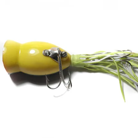 Fred Arbogast Hula Popper Leurre de surface, Vert/Jaune/Rouge, 7.5g, #0074