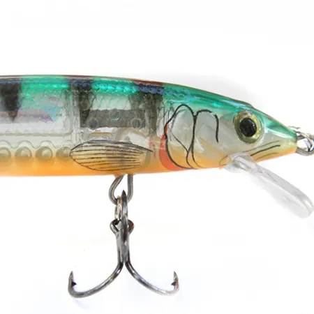 Rapala Husky Jerk Suspending, Translucide/Orange/Vert, 12g, #0088