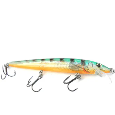 Rapala Husky Jerk Suspending, Translucide/Orange/Vert, 12g, #0088