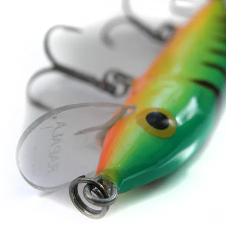 Rapala Husky Jerk Poisson-nageur, Vert/Jaune/Orange, 12g, Rattle, #0089