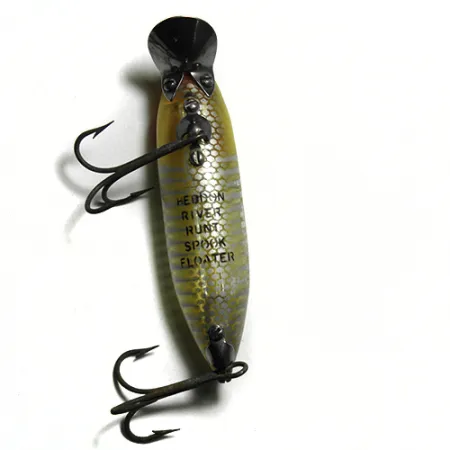 Heddon River Runt Spook flottant, Jaune/Rayures, 12g, Vintage, #0128