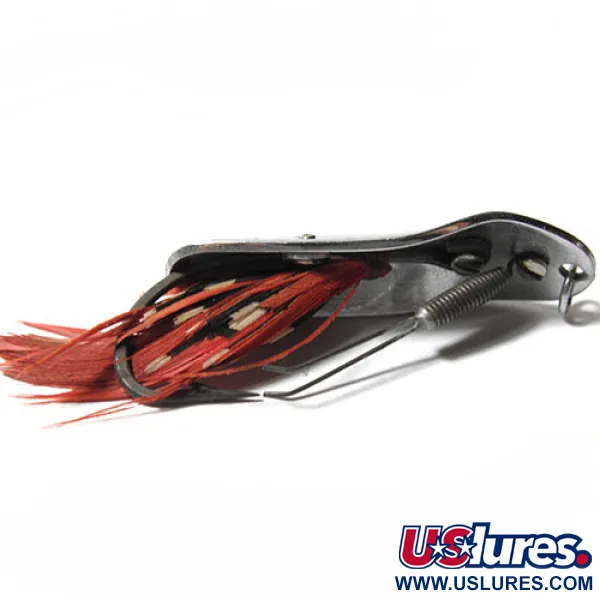 Pflueger Vintage Weedless CHUM Cuillère, Nickel / Plumes Rouges, 8g, #0157