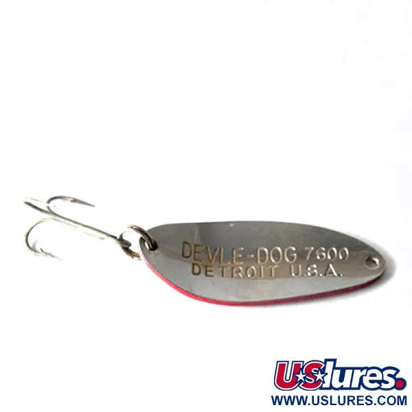 Dardevle Devle Dog Cuiller, Rouge / Blanc, 10g, Vintage, #0169