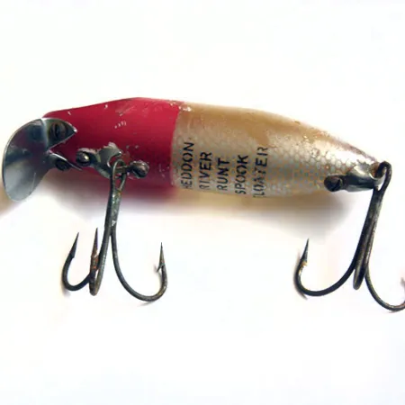 Poisson Nageur Heddon River Runt Spook, Rouge/Blanc, 12g, Vintage, #0187