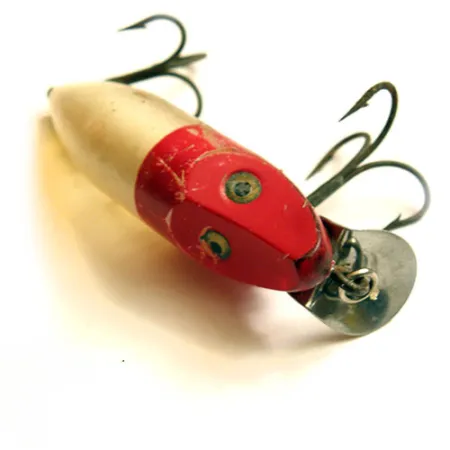 Poisson Nageur Heddon River Runt Spook, Rouge/Blanc, 12g, Vintage, #0187