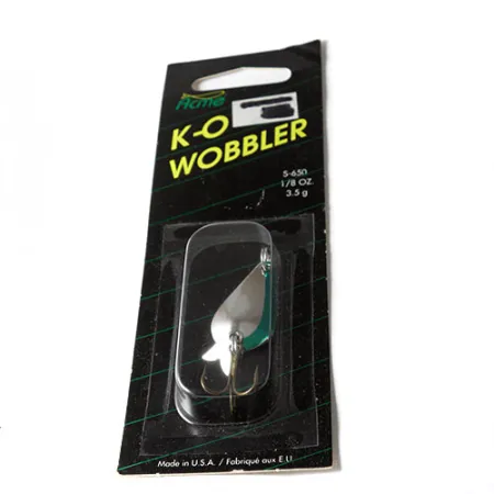 ACME K.O. Wobbler Cuillère, Nickel / Vert, 3.5g, Sonic Flipper Tail, #0215