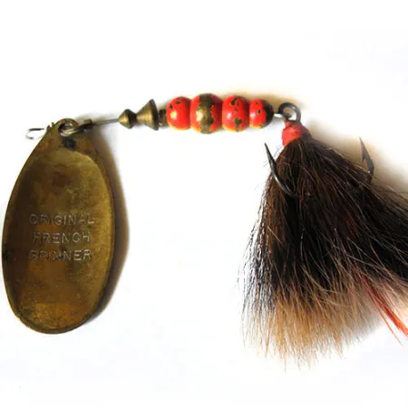 Mepps 5 Dressed Cuillère, Blanc/Rouge/Laiton, 14.2g, Hameçon Garni, #0222