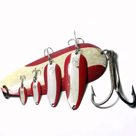 Eppinger Dardevle Huskie Devle Cuillère, Rouge/Blanc, 91g, Palette, #0245