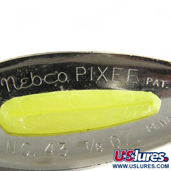 Nebco Pixee Cuillère, Nickel / Jaune, 28g, Œuf de saumon, #0510