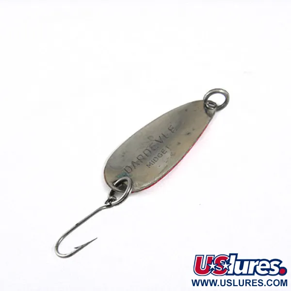 Dardevle Midget Trout Cuillère, Rouge/Blanc, 2,5g, Dos Nickel, #0731