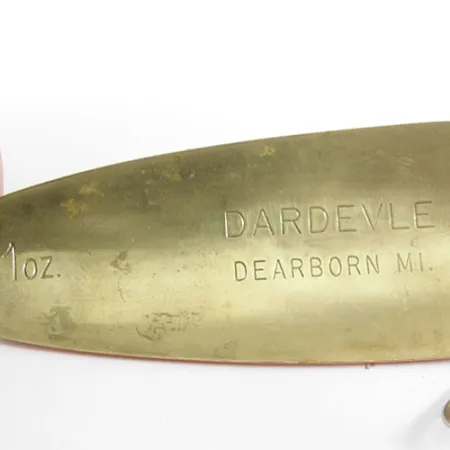 Cuillère Eppinger Dardevle, Blanc/Orange/Laiton, 28g, Laiton, #0858