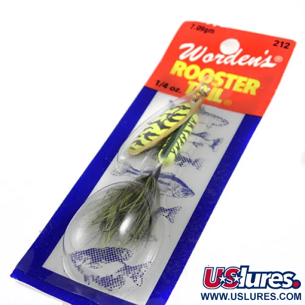Worden’s Original Rooster Tail Cuiller, Tiger, 7g, Queue plume, #0970