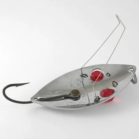 Hofschneider Weedless Red Eye Wiggler Cuillère, Nickel/Rouge, 25g, #1002