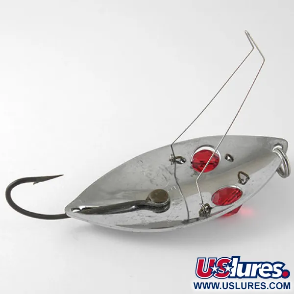 Hofschneider Weedless Red Eye Wiggler Cuillère, Nickel/Rouge, 25g, #1002