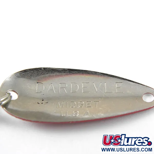 Dardevle Midget Trout Cuillère, Rouge / Blanc / Nickel, 2,5g, #1027