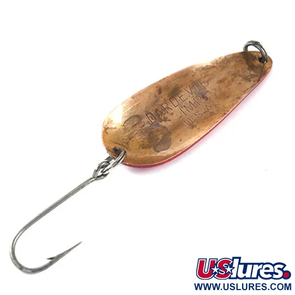 Cuillère Eppinger Dardevle Imp, Rouge/Blanc/Cuivre, 11g, Vintage, #1033