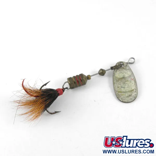 Mepps Comet 1 Dressed Cuillère, Nickel/Blanc/Rouge, 3,5g, Plumes, #1081