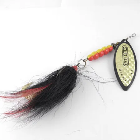 Mepps Giant Killer Cuillère, Noir/Hologramme, 30g, Willow Leaf, #1088