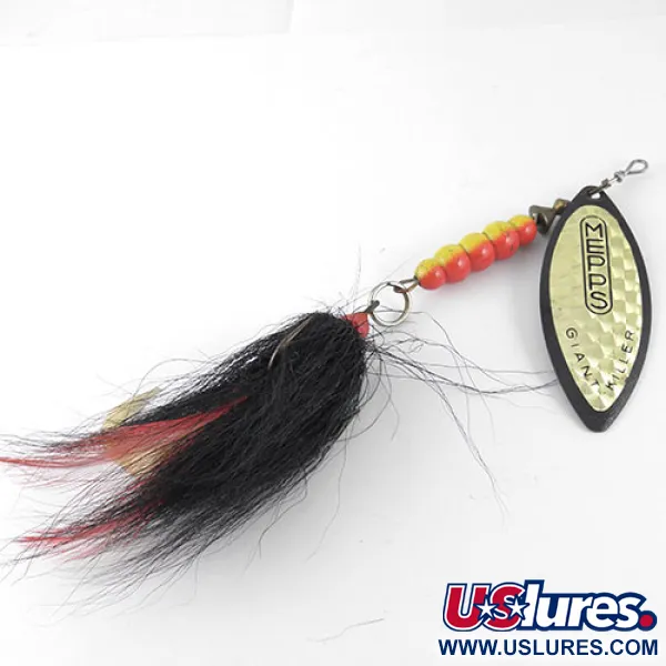 Mepps Giant Killer Cuillère, Noir/Hologramme, 30g, Willow Leaf, #1088