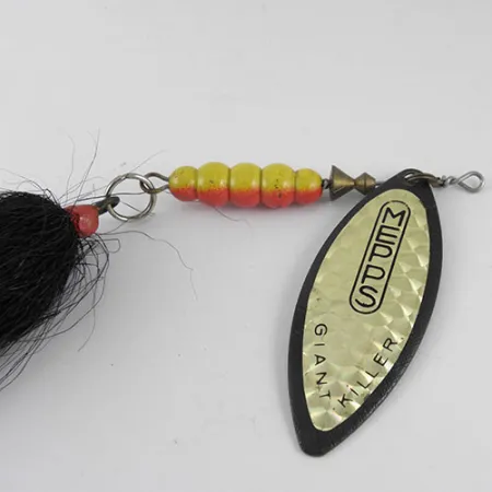 Mepps Giant Killer Cuillère, Noir/Hologramme, 30g, Willow Leaf, #1088