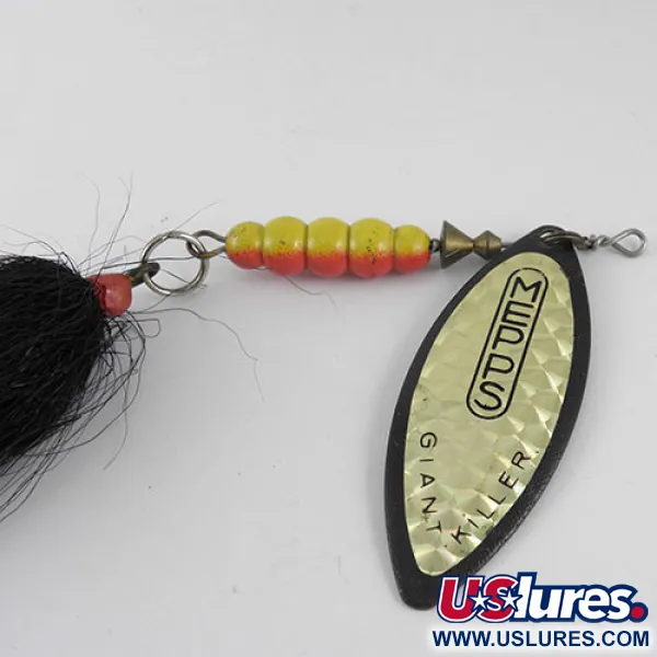 Mepps Giant Killer Cuillère, Noir/Hologramme, 30g, Willow Leaf, #1088