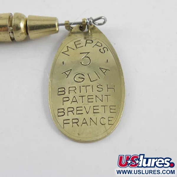 Mepps Aglia 3 Cuiller Tournante, Laiton, 7g, Gaine Rouge, #1104