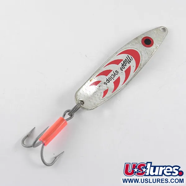 Mepps Syclops 2 Cuillère, Nickel / Rouge, 17g, Graphisme vague, #1108