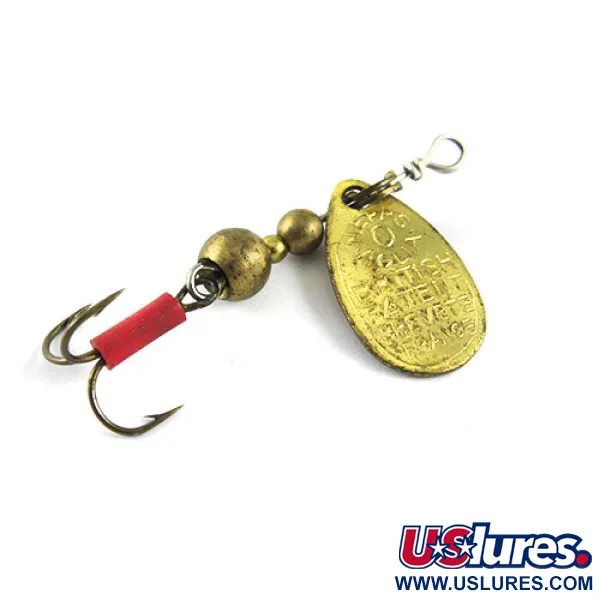 Mepps Aglia 0 Cuillère, Laiton, 2,2g, Gaine Rouge, #1113