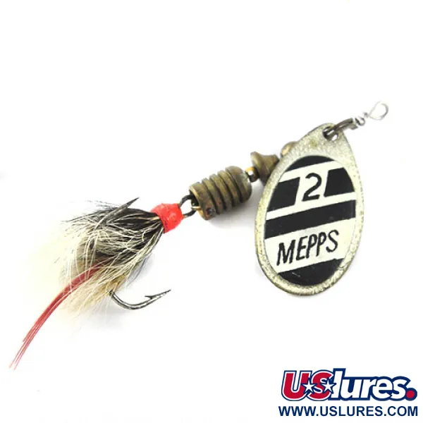 Mepps Aglia 2 dressed cuiller, Nickel/Noir/Blanc, 4,7g, poils, #1129