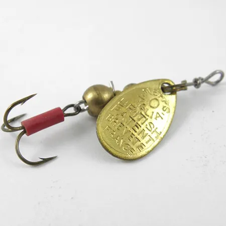 Mepps Aglia 0 Cuillère, Laiton, 2.2g, Gaine rouge, #1141