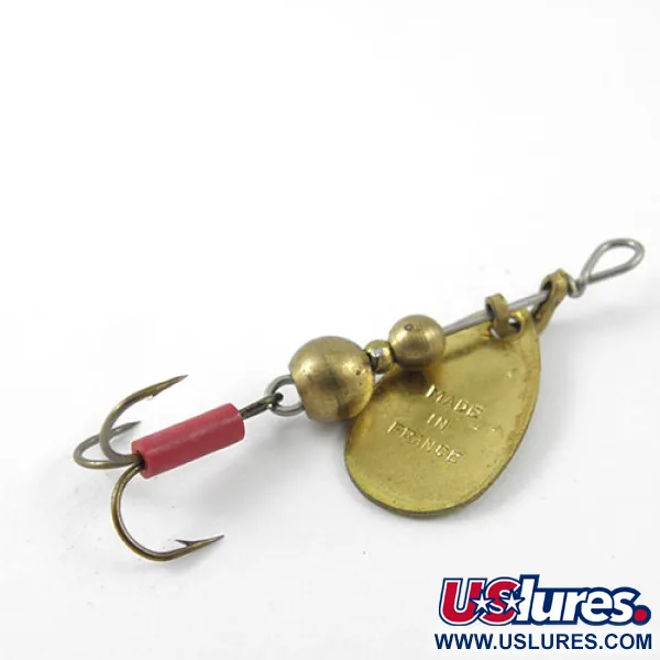 Mepps Aglia 0 Cuillère, Laiton, 2.2g, Gaine rouge, #1141