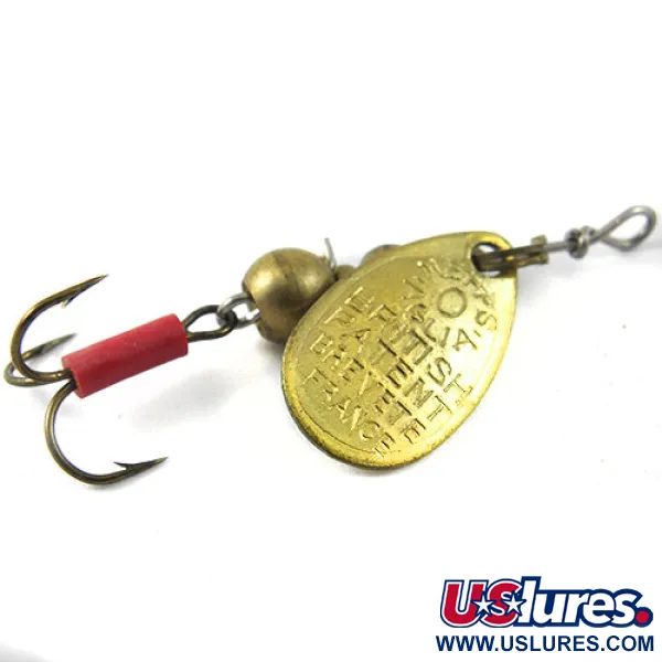 Mepps Aglia 0 Cuillère, Laiton, 2.2g, Gaine rouge, #1141